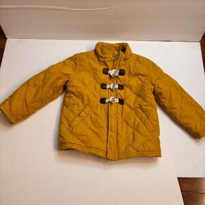 Genuine Kids from Oshkosh Boys Quilted Jacket Mustard Yellow Toggle Closure 2T